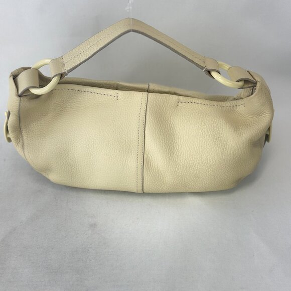 DKNY Vintage Vanilla Pebbled Leather Shoulder Purse Handbag Single Handle Zipper - Picture 2 of 12